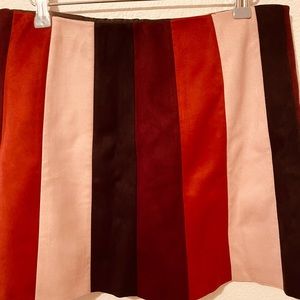 Suede Colorblock Skirt